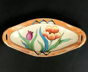 Bandeja Noritake Lusterware flores pintadas a mano Japón flor de cerezo 1924-35 de colección - Imagen 1 de 9