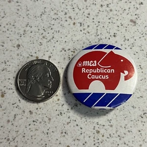 MEA Michigan Education Association Republican Caucus Pinback Button #45373 - Picture 1 of 2