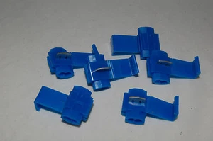 100x Blue Scotch Locks Splice Wire Cable Electrical Connector Terminal 14-16 AWG - Picture 1 of 1
