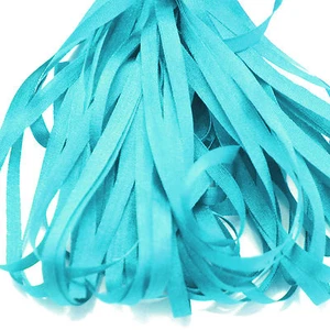 ONE METRE OF SOFT SILK RIBBON, TURQUOISE BLUE COLOUR, 4 MM WIDE - Imagen 1 de 1