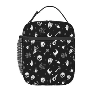 Gothic Skull Lunch Bag Insulated Reusable Lunch Box Thermal Cooler Tote For M... - Picture 1 of 6