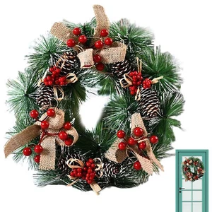 Christmas Door Wreath Christmas Decor Pine Cones Wreath Front Door nice - Picture 1 of 4