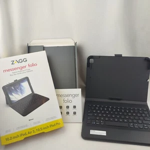 ZAGG Messenger Folio Tablet Case & Bluetooth Keyboard For Apple iPad 10.2 Inch - Picture 1 of 9
