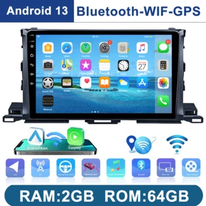 9" For Toyota Highlander 2014-18 Android 13 Car Stereo Radio GPS Navi CarPlay - Picture 1 of 13