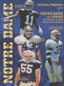 Notre Dame Official Program: Notre Dame Vs. Purdue September 16, 2000 Drew Brees - Foto 1 di 1