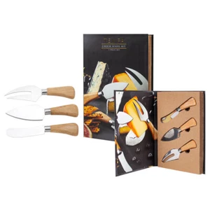 3pc Tempa Fromagerie Stainless Steel Cheese Knife/Slicer Set Acacia Wood Handle - Picture 1 of 1