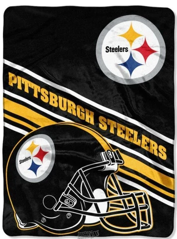 Northwest Company Pittsburgh Steelers Raschel Throw Slant Blanket Black Yellow Cover