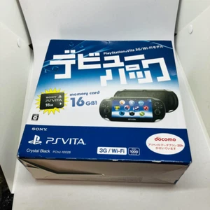 Sony PS Vita 3G Wi-Fi Crystal Black OLED Screen Portable Gaming Console Boxed - Picture 1 of 13
