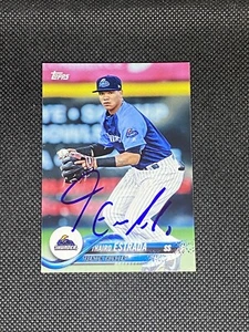 Carta auto firmata Thairo Estrada Trenton Thunder 2018 Topps Pro debutto #179 ~ COA - Foto 1 di 3