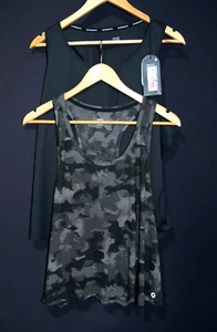 GOODMOVE SIZE 22 M&S: ACTIVE-WEAR TOPS BLACK CAMO DESIGN LADIES 2 PART- - Picture 1 of 13