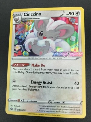 Cinccino Prerelease HOLO RARE SWSH009 Sword & Shield Base Set Pokemon NM 2020 - Image 1 of 2