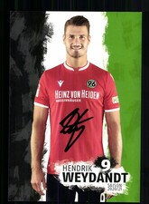 Hendrik Weydandt autograph card Hannover 96 2020-21 original signed