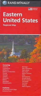 美国东部区域路线图，美国，兰德·麦克纳利 - 2021 年版 — 第 1/2 张图片