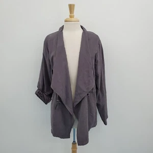 Maurices Womens Cinched Waist Open Front Anorak Jacket Size 2XL Purple Roll Tab - Picture 1 of 15