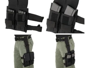 Tactical Drop Leg Outdoor Hunting Gun Rifle Mag Holder Magazine Double Pouch - Picture 1 of 10