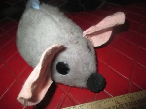 RUSS BERRIE Vintage GRAY w/PINK EARS Stuffed/Plush MOUSE TOY -USA Made- 1970's - Bild 1 von 4