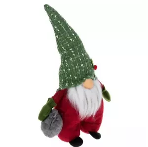 Decoración navideña de felpa roja y verde coleccionable - Imagen 1 de 3