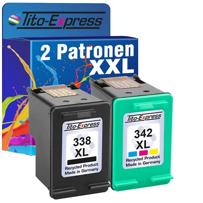 2 Patronen XXL PlatinumSerie für HP 338XL 342XL PSC 1510 S 1513 S DeskJet 5443 - Bild 1 von 2