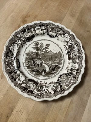Antique Brown Transfer Decorated Plate, Near Conway, New Hampshire, Circa 1830s - Image 1 of 4