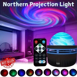 LED RGB Rotating Northern Light Projection Light Room Living Bedside Night Light - Picture 1 of 22