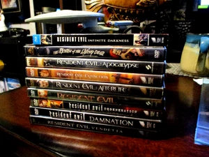 9 Zombie movies (8  Resident Evil  1  Return Living Dead ) DVD BluRay - Picture 1 of 11
