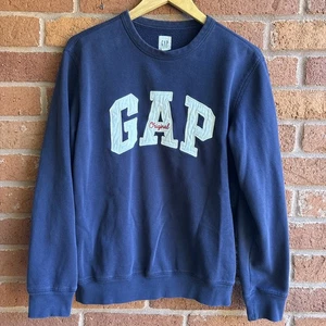 Vintage Gap Sweatshirt Herren Small Blau Logo Spruch Rundhals Baumwolle - Bild 1 von 6