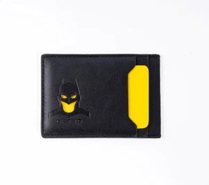 Leather Bat ID Wallet for Men and Women - Superhero Face Eyes Cutout Card Holder - Picture 1 of 6
