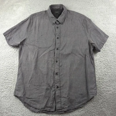 Rag Bone Shirt Mens L Gray 100% Linen Button Down Short Sleeve Casual Fit 2 - Image 1 of 4