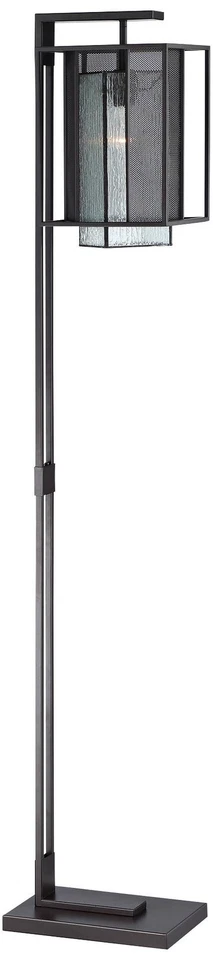 Lámpara de pie Lite Source Silveny 60" moderna negra mate y vidrio Foto 1 de 1