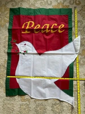 Christmas Peace Dove Fabric Banner with applique - Image 1 of 3