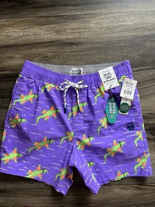 Party Pants USA Men’s Small Swim Trunks Shorts 5” Lazy River Crocodile 🐊 NWT - Picture 1 of 14