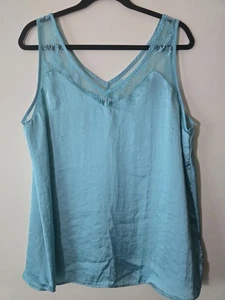 Maurices Lace Trim Satin Feel Top Romantic Balletcore Coquette Feminine NWT 1X - Picture 1 of 8