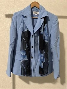 Le Suit Blazer blau gefüttert Größe 14 Karriere + Schal - Bild 1 von 8