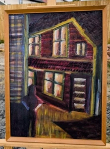 Auffälliges, hell & bunt Öl auf Karton gerahmt Deko Original Kunstwerk - Bild 1 von 7