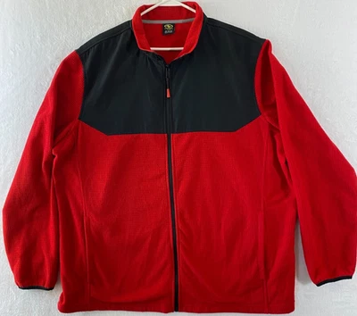 Athletic Works - Red/Black Mens Light Fleece Jacket Coat 2XL ( 50/52) Full Zip. - Image 1 of 4