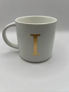 Collective Home Monogram "I" Kaffeetasse/Becher Neu in OVP Weißgold - Bild 1 von 5