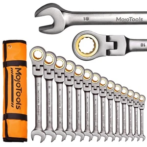 Juego de llaves combinadas de trinquete de cabeza flexible MoJoTools 23 piezas - Incluye 14 piezas... - Imagen 1 de 9