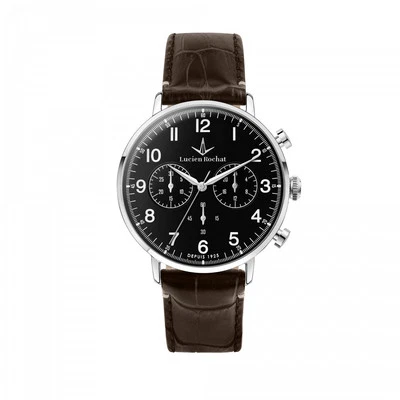 Montre Homme LUCIEN ROCHAT GARCON R0451120003 Chrono Cuir Brun Noir - Photo 1/4