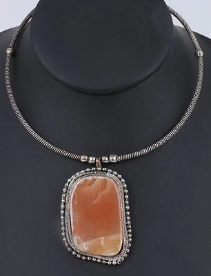 ANILLO DE ALAMBRE GRANDE CUARZO COLGANTE GARGANTILLA COLLAR MODA 4855 Foto 1 de 4