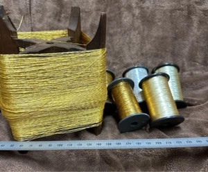 Japanese Silk Embroidery fine Thread for Kimono Furisode Gold set - Picture 1 of 6