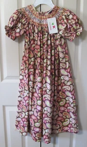 NWT Thai Trang Girl's Paisley Smocked Dress Size 8 Paid $65 #C2 - Picture 1 of 6
