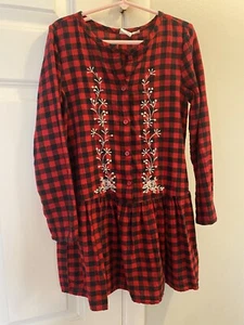 GapKids Girls Red Dress Buffalo Check Dress Dress Holiday Christmas S 6-7 - Picture 1 of 4