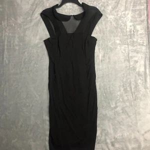 BB Dakota Dress Womens Large Black Casual Button Closure - Picture 1 of 7