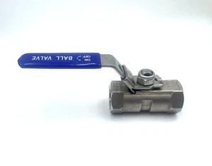 1/2" NPT Ball Valve 304 Stainless Steel 1-Piece 1000 WOG 1PC RP-050 - Picture 1 of 4