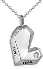 Heart Necklace Sterling Silver Origami Heart Love No Fear Pendant Jewellery