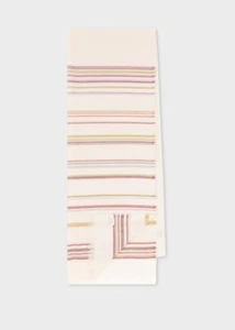 Sciarpa Paul Smith $225 in seta/lana firmata blocco righe nuova con etichette. Bellissimo! - Foto 1 di 4
