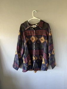 Rancho vaquero de gran tamaño para hombre de colección con botones talla 3X Azteca Yellowstone Southwestern - Imagen 1 de 11