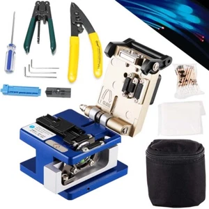 FTTH Splicing Splice Fiber Optic Striper Tool Kit Set Fiber Cleaver FC-6S UK - Picture 1 of 12