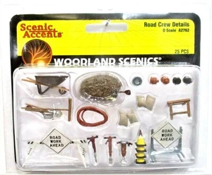 O Scale Woodland Scenics A2762 Scenic Accents Road Crew Details (25) pcs - Picture 1 of 1