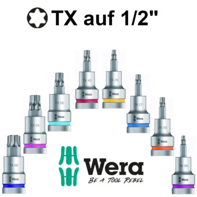 Steckschlüssel 1/2" Vierkant Nuss auf Bit Torx  T20-T60 Bitnuss für Nusskasten f - Bild 1 von 4